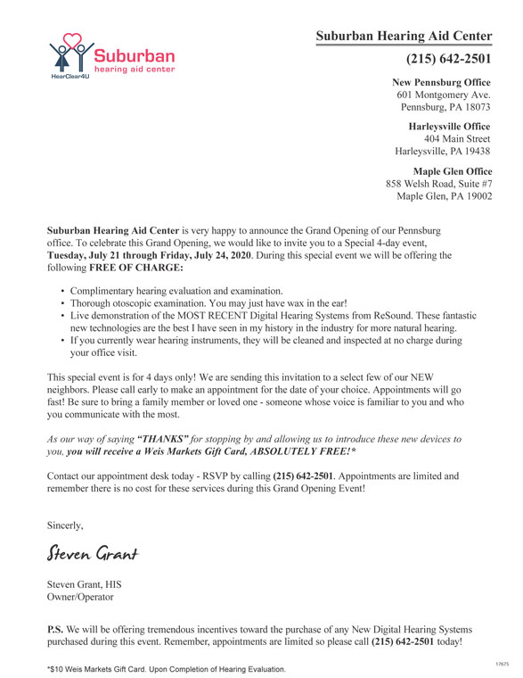 Grand Opening Event - Suburban Hearing Aid Center