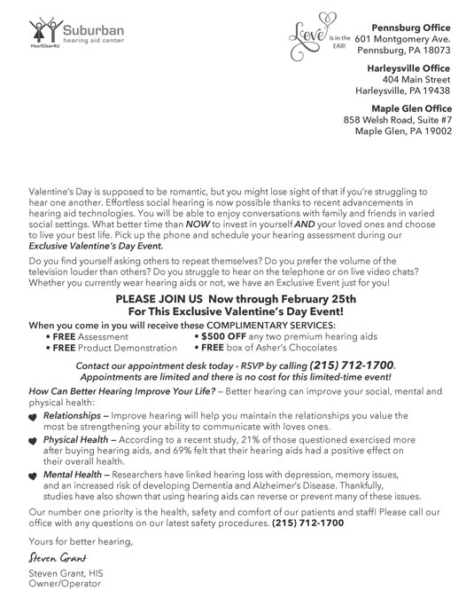 Limited Time Offer - Suburban Hearing Aid Center