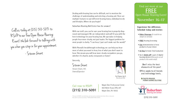 Limited Time Offer - November 16-17, 2021 - Suburban Hearing Aid Center