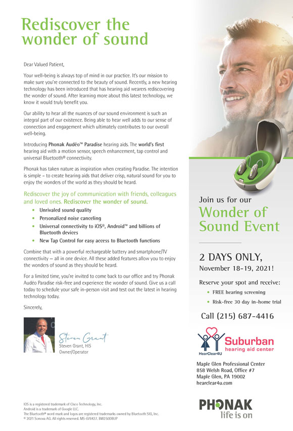 Limited Time Offer - November 18-19, 2021 - Suburban Hearing Aid Center